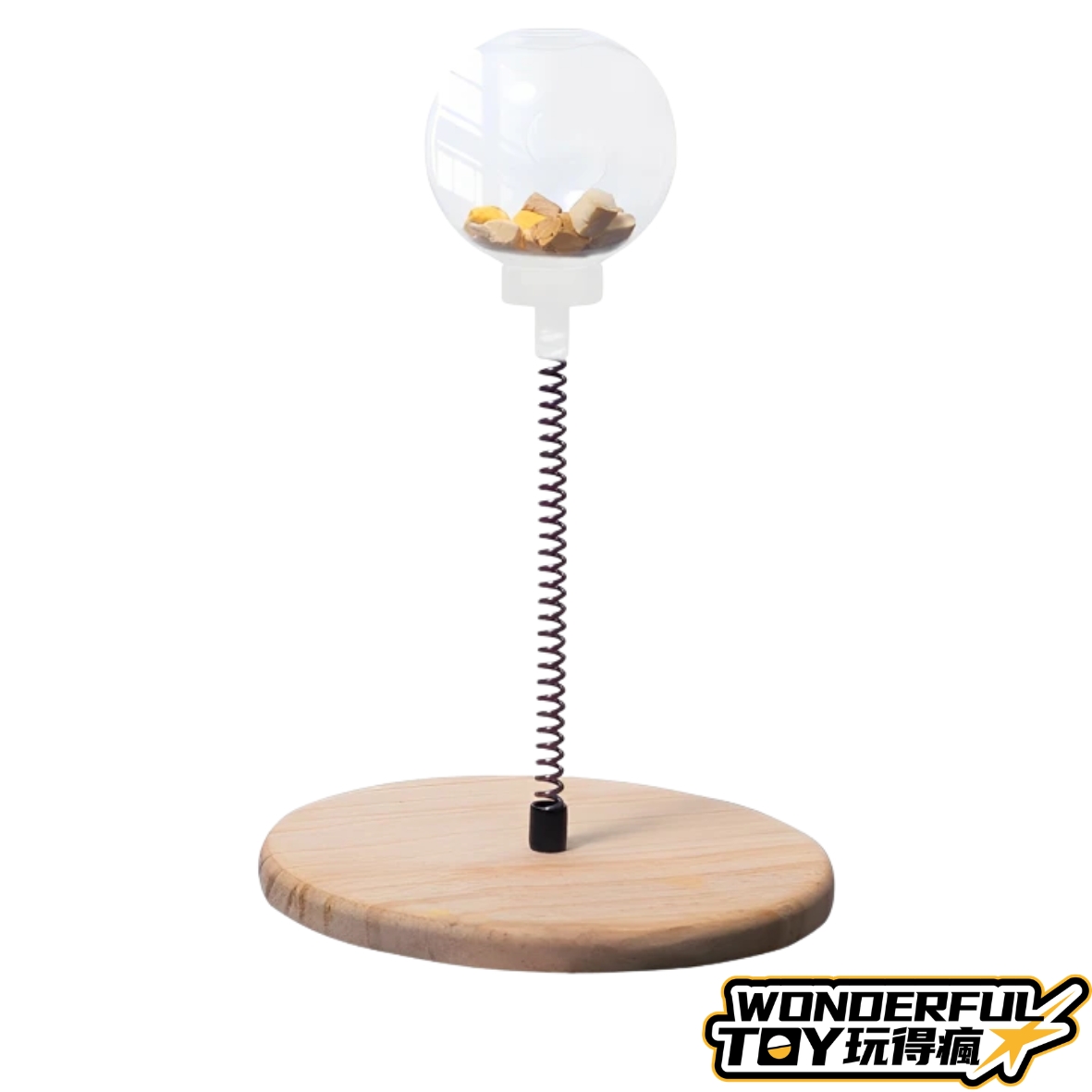 實木彈簧搖擺漏食寵物玩具