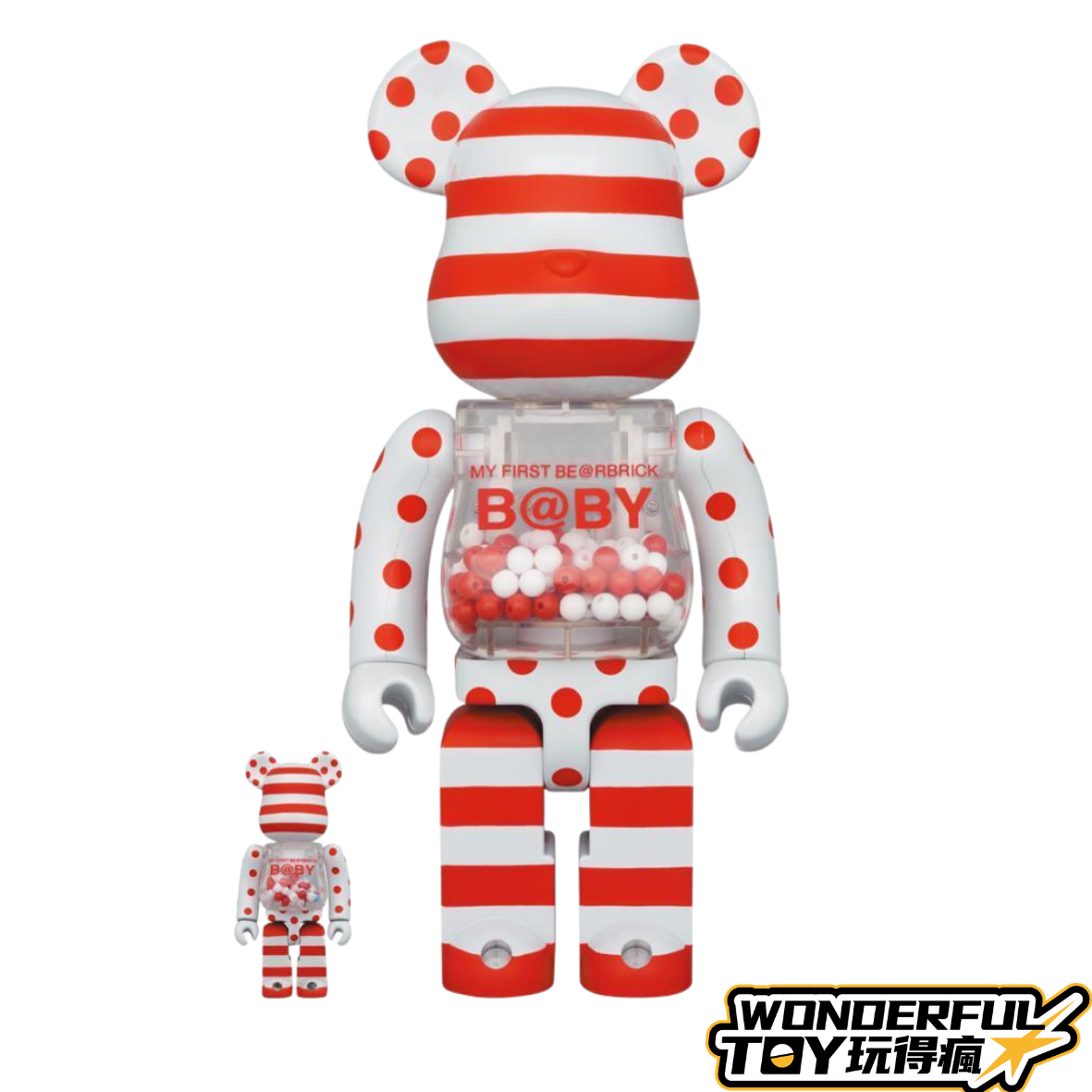 MY FIRST BE@RBRICK B@BY RED & SILVER CHROME Ver. 100%&400%