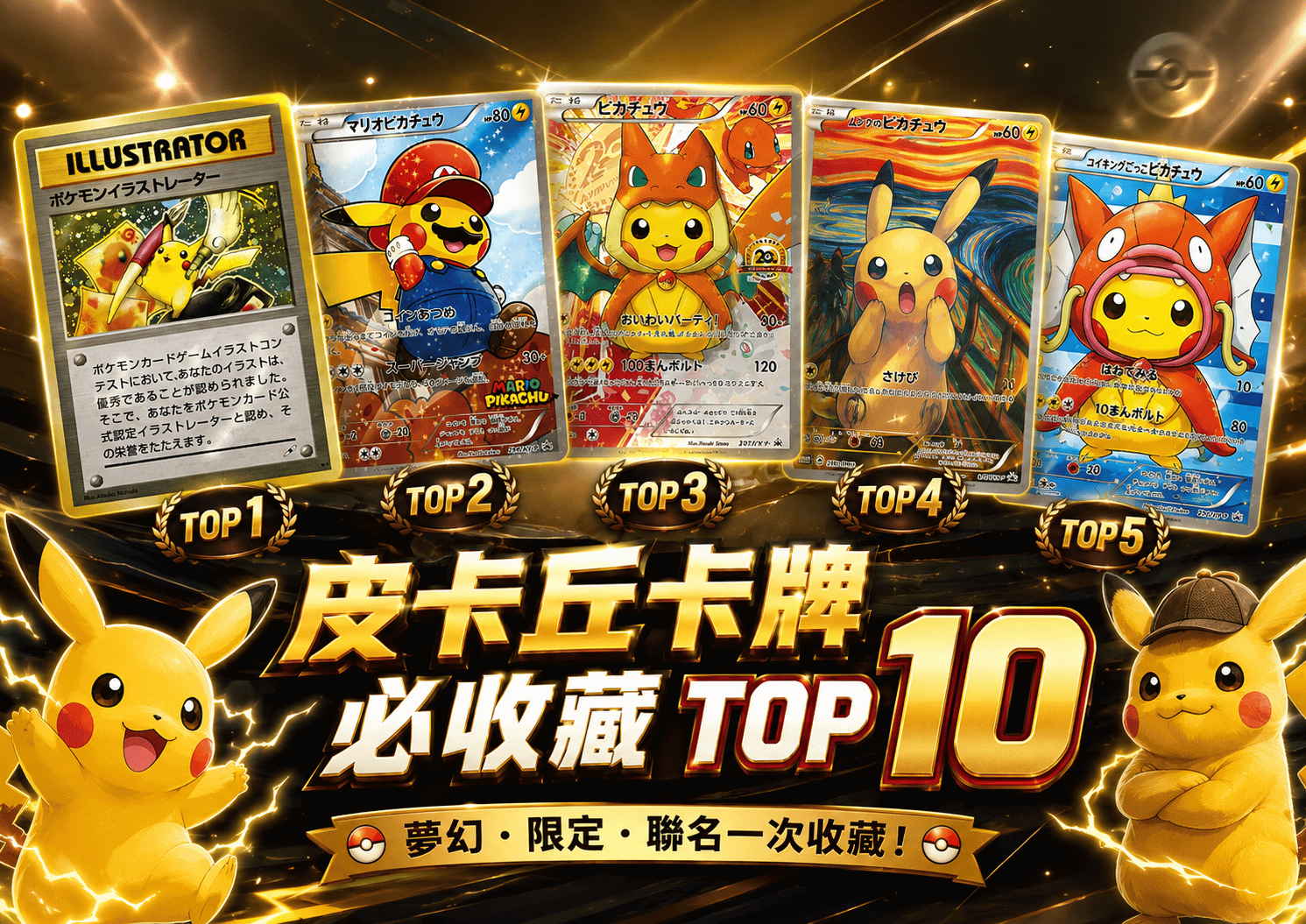 皮卡丘卡牌top 10人氣收藏推薦 0 1