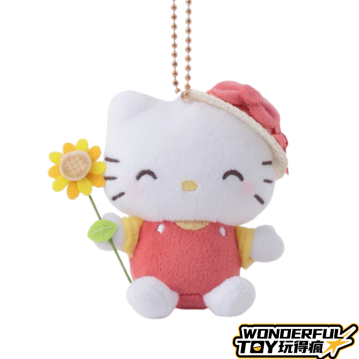 向日葵草帽Kitty絨毛吊飾