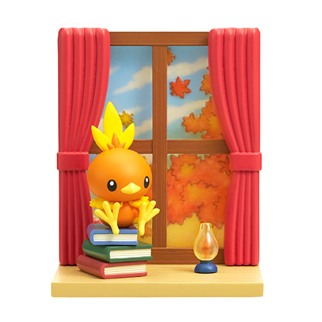 火稚雞紅色窗簾主題迷你場景