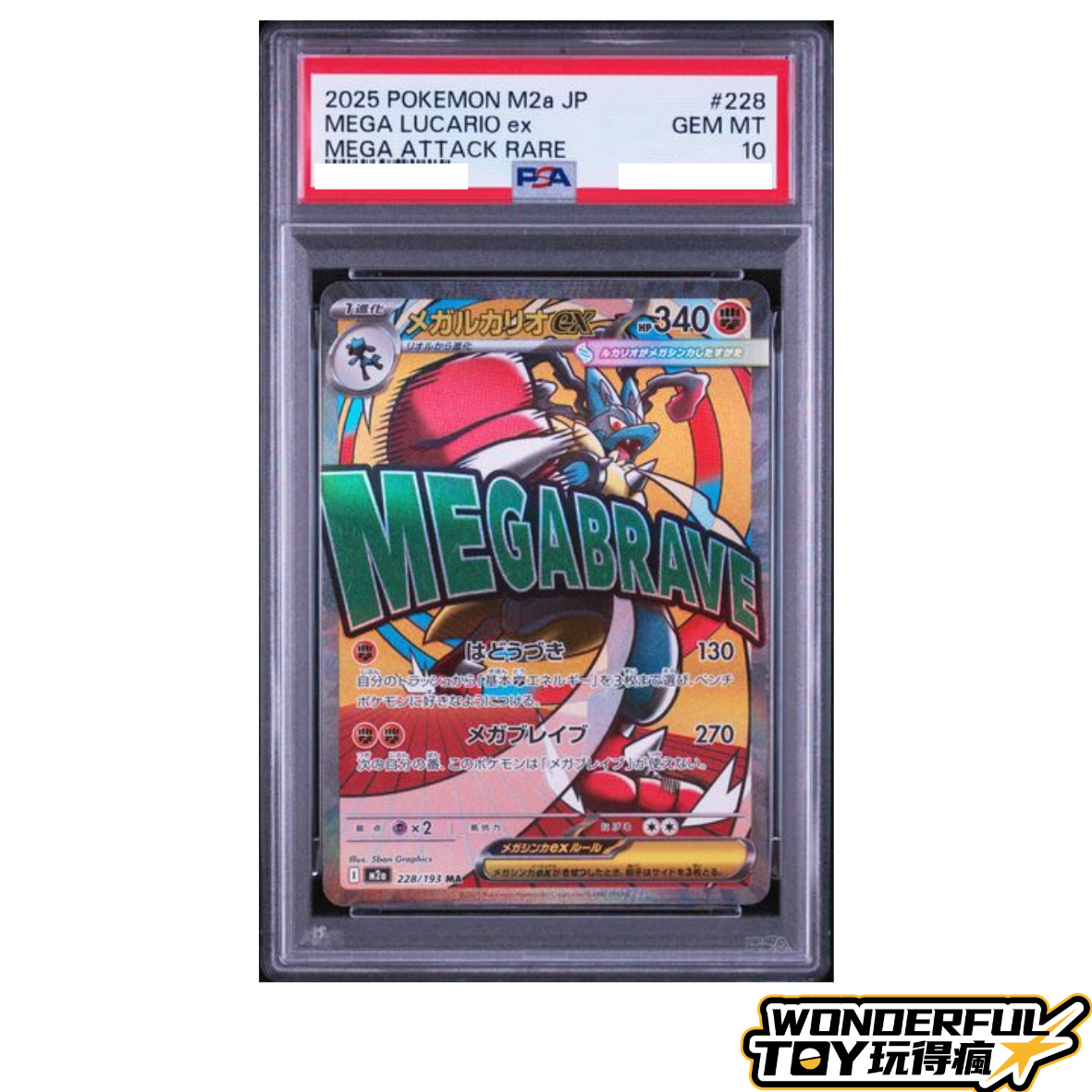 TCG超級路卡利歐 ex 228/193MA PSA10